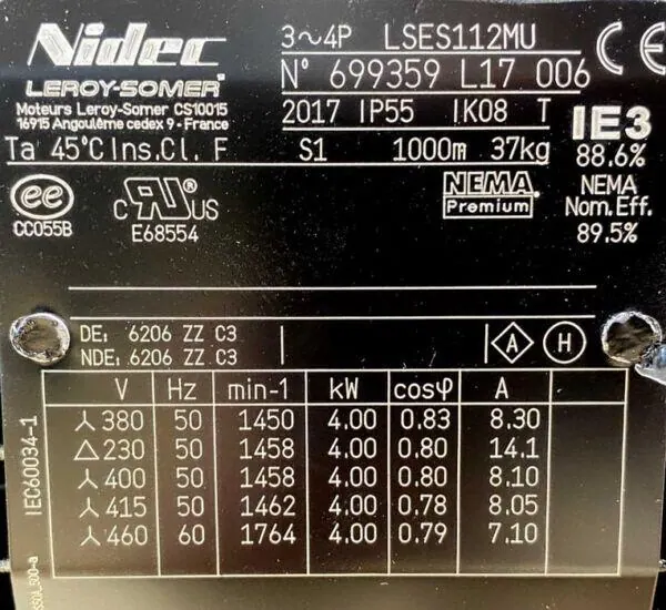 Silnik elektryczny 4kW 1450obr. 3fazowy IE3 - zdjęcie 2