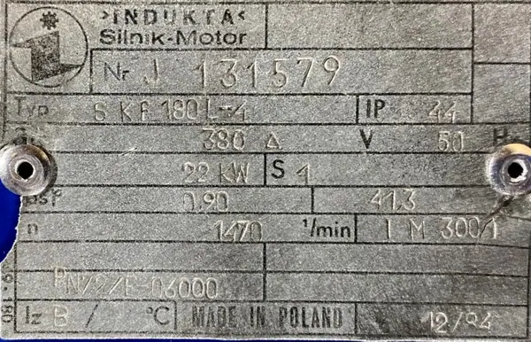 Silnik elektryczny 22kW 1470obr. 3fazowy INDUKTA - zdjęcie 2
