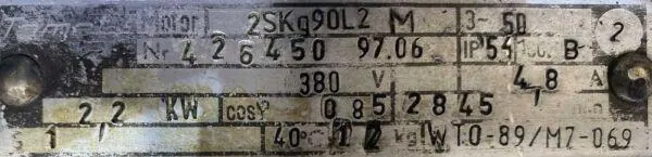 Silnik elektryczny 2,2kW 2845obr. 3fazowy Tamel (długi wał) - zdjęcie 2