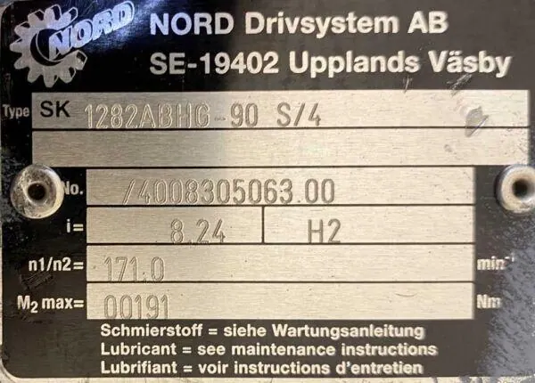 Motoreduktor / przekładnia 1,1kW 171obr. 3fazowy NORD - zdjęcie 3