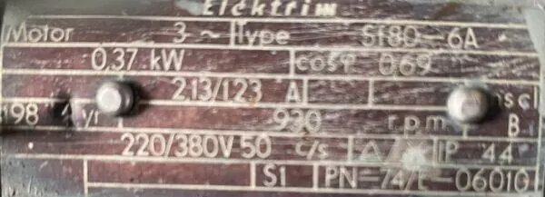 Silnik elektryczny 0,37kW 930obr. 3fazowy BESEL - zdjęcie 3