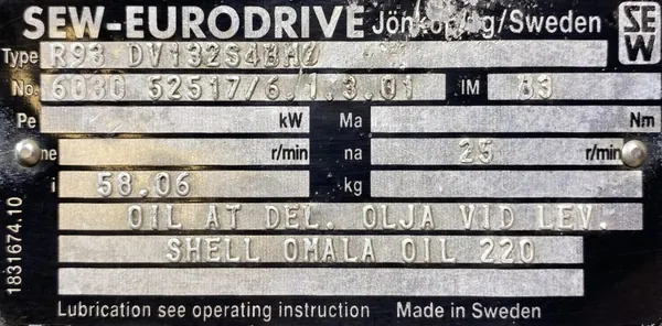 Motoreduktor / przekładnia 5,5kW 25obr. HAMULEC SEW - zdjęcie 3