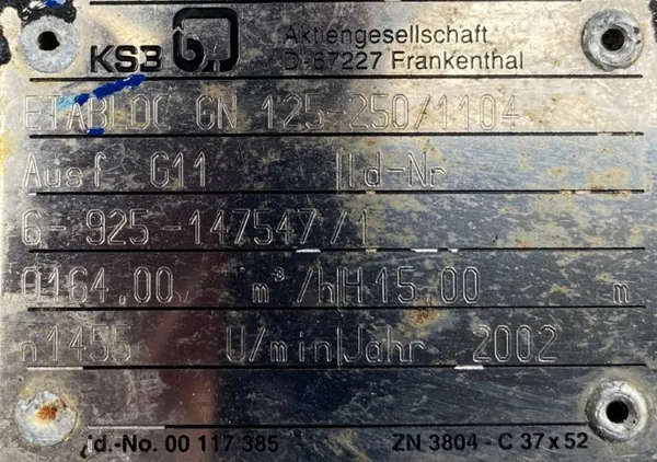 Pompa KSB 11kW 1460obr. - zdjęcie 3