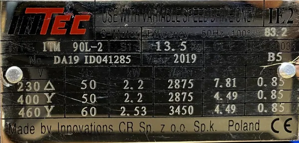 Silnik elektryczny 2,2kW 2875obr. 3fazowy IE2 B14 - zdjęcie 2