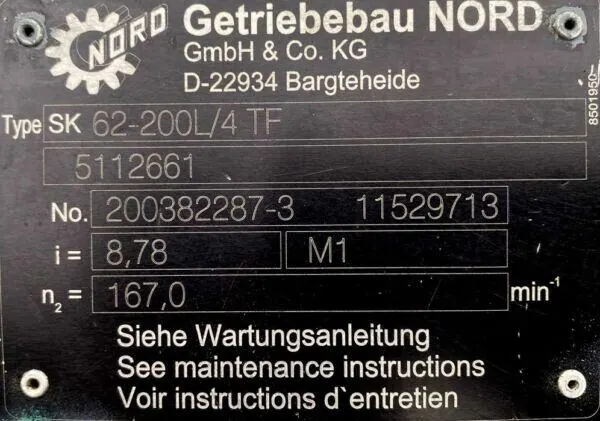 Motoreduktor / przekładnia 30kW 167obr. OBCE CHŁODZENIE NORD - zdjęcie 3