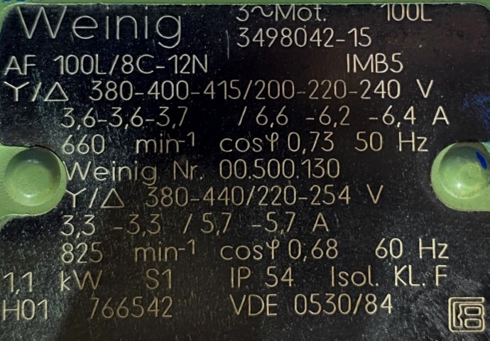 silnik elektryczny 1,1kW 660obr. 3fazowy - zdjęcie 2