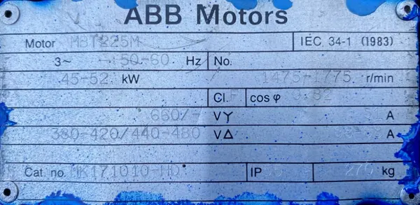 Silnik elektryczny 45kW 1475obr. 3fazowy ABB - zdjęcie 2