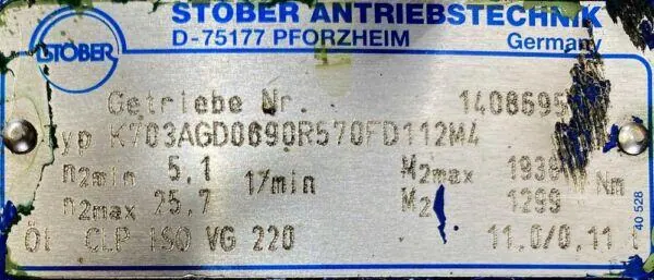 Motoreduktor / przekładnia 4kW 5,1-25,7obr. HAMULEC - zdjęcie 4