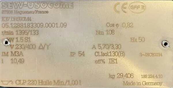 Motoreduktor / przekładnia 1,5kW 133obr. SEW - zdjęcie 2