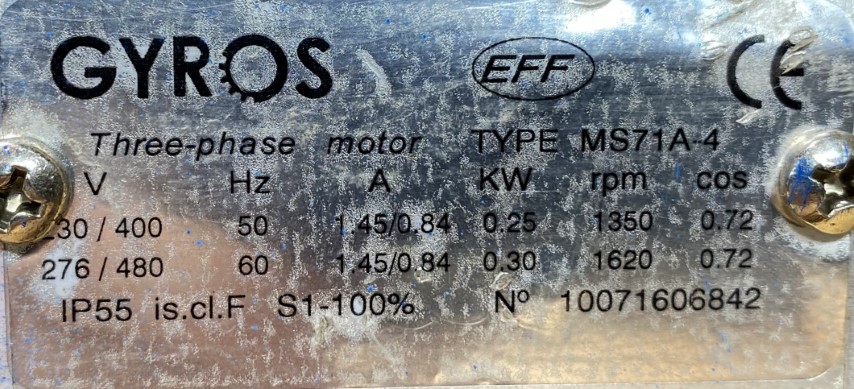 motoreduktor / przekładnia 0,25kW 27obr. 3fazowy - zdjęcie 2