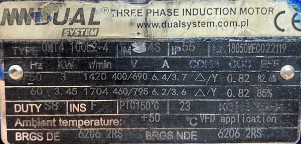 Silnik elektryczny 3kW 1420obr. 3fazowy 100B3 - zdjęcie 2