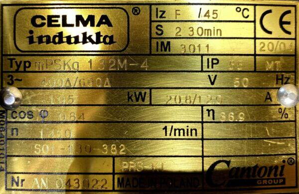 silnik elektryczny 10,5kW 1450obr. 3fazowy INDUKTA - zdjęcie 2