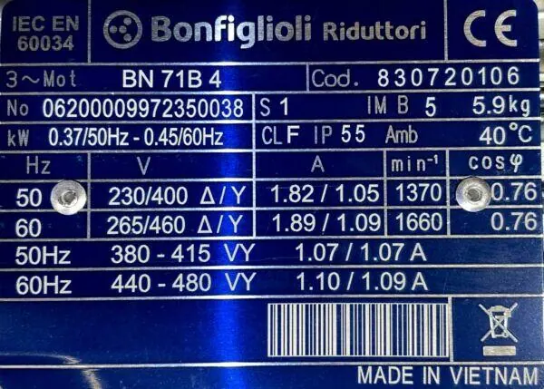Silnik elektryczny 0,37kW 1370obr. 3fazowy B5 - zdjęcie 2