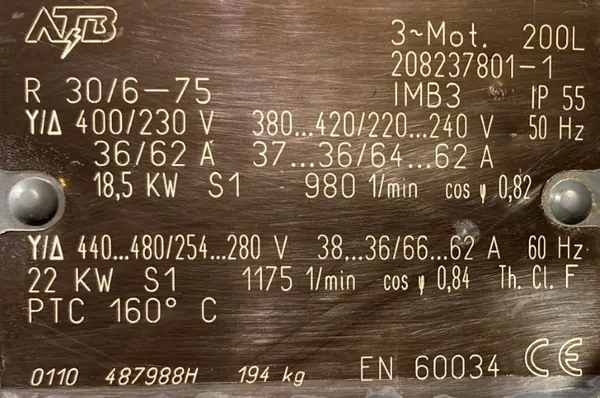 Silnik elektryczny 18,5kW 980obr. 3fazowy - zdjęcie 2