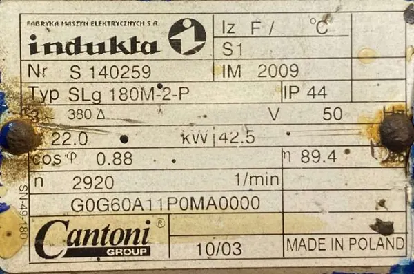 Silnik elektryczny 22kW 2920obr. 3fazowy INDUKTA - zdjęcie 2