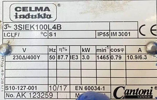 Silnik elektryczny 3kW 1465obr. 3fazowy INDUKTA IE3 - zdjęcie 2