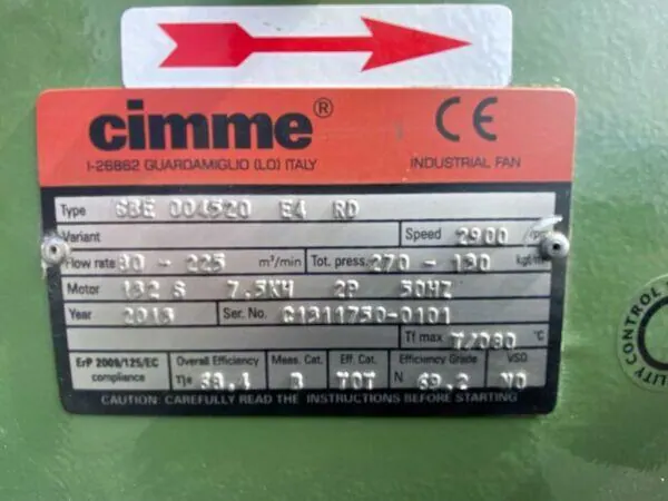 Wentylator / dmuchawa 7,5kW 2900obr. - zdjęcie 5