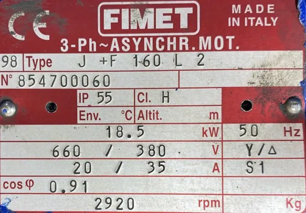 Silnik elektryczny 18,5kW 2920obr. 3fazowy - zdjęcie 2