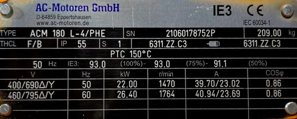 Silnik elektryczny 22kW 1470obr. 3frazowy IE3 - zdjęcie 2