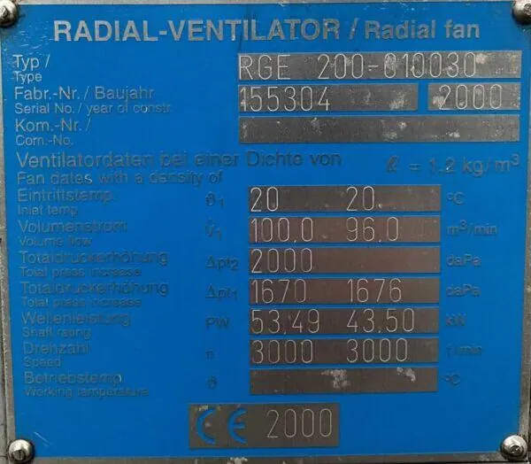 Wentylator / dmuchawa 55kW 2900obr. - zdjęcie 5