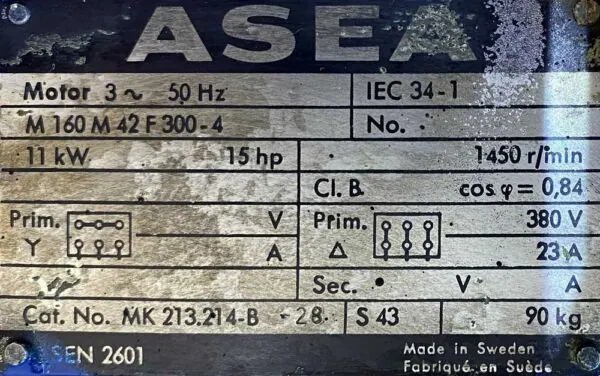 Silnik elektryczny 11kW 1450obr. 3fazowy B5 - zdjęcie 2