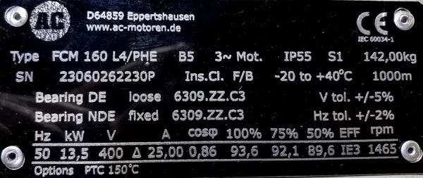 Silnik elektryczny 13,5kW 1465obr. 3fazowy IE3 - zdjęcie 2