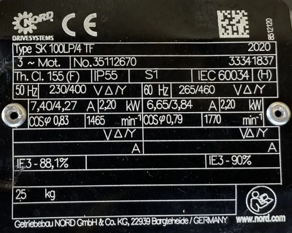 Motoreduktor / przekładnia 2,2kW 86obr. NORD - zdjęcie 2