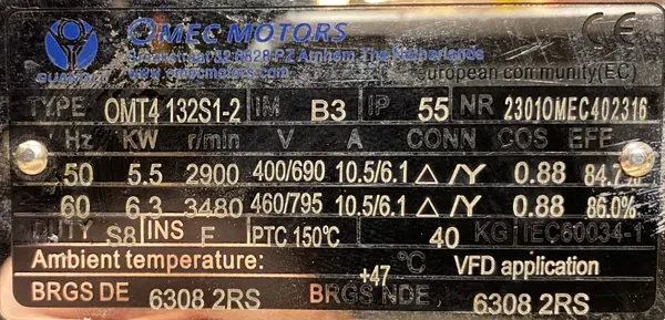 Silnik elektryczny 5,5kW 2900obr. 3fazowy B3 - zdjęcie 2