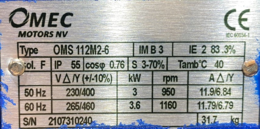 silnik elektryczny 3kW 950obr. 3fazowy IE2 - zdjęcie 2