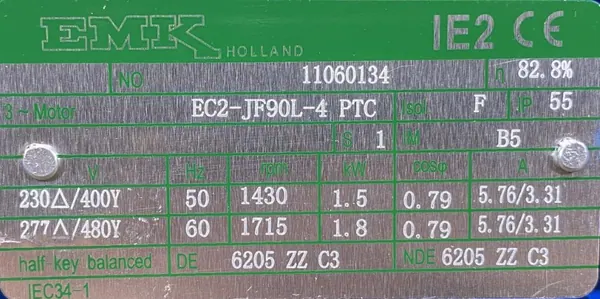 Silnik elektryczny 1,5kW 1430obr. 3fazowy IE2 - zdjęcie 2