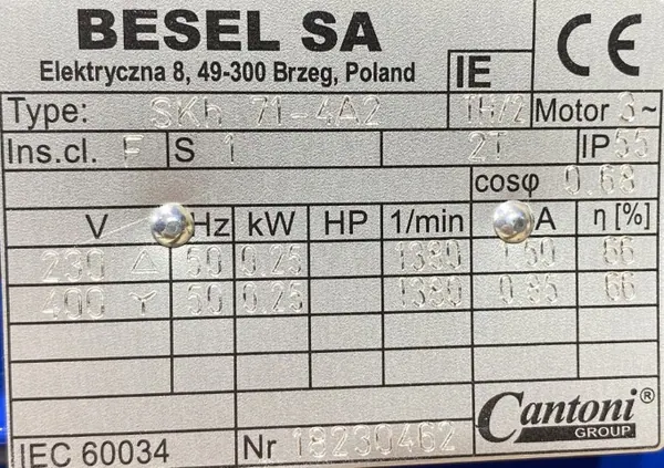 Motoreduktor / przekładnia 0,25kW 34obr. 3fazowy NORD - zdjęcie 2