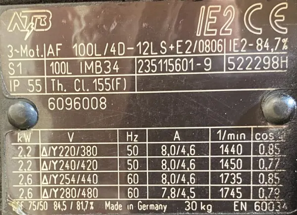 Silnik elektryczny 2,2kW 1450obr. 3fazowy IE2 - zdjęcie 2