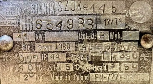 Silnik elektryczny 1,1kW 1390obr. 3fazowy Tamel SZJKe 14b - zdjęcie 2