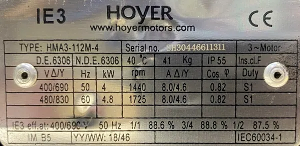Silnik elektryczny 4kW 1440obr. 3fazowy IE3 - zdjęcie 2