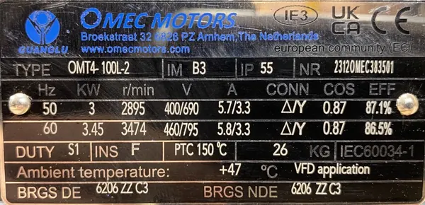 Silnik elektryczny 3kW 2895obr. 3fazowy IE3 - zdjęcie 2