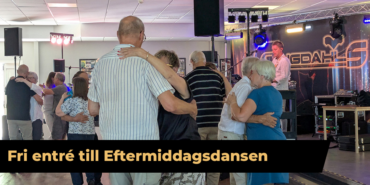 En bld med massa danspar som dansar foxtrot med texten Fri entre till eftermiddagsdansen