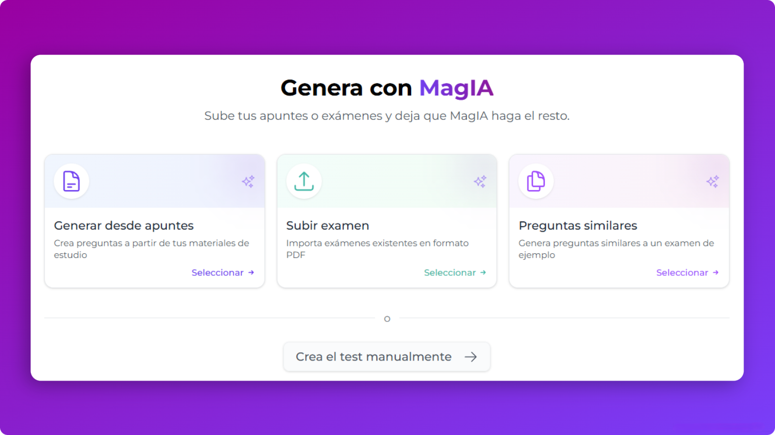 Los 3 modos para generar preguntas de test con MagIA