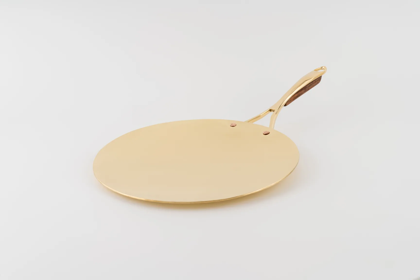 Brass Tawa with Brass & Wood Handle