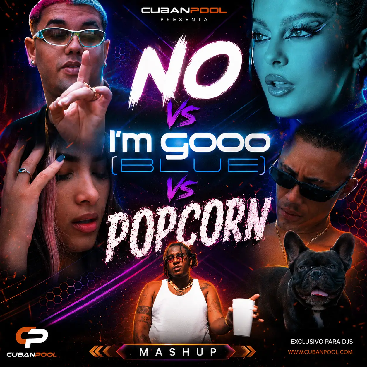 Mawell ft Harryson vs David Guetta, Bebe Rexha Vs Eifel 65 - No vs Im Good In Blue vs Popcorn [Mashup-Transition] Dirty - 110-128 Bpm