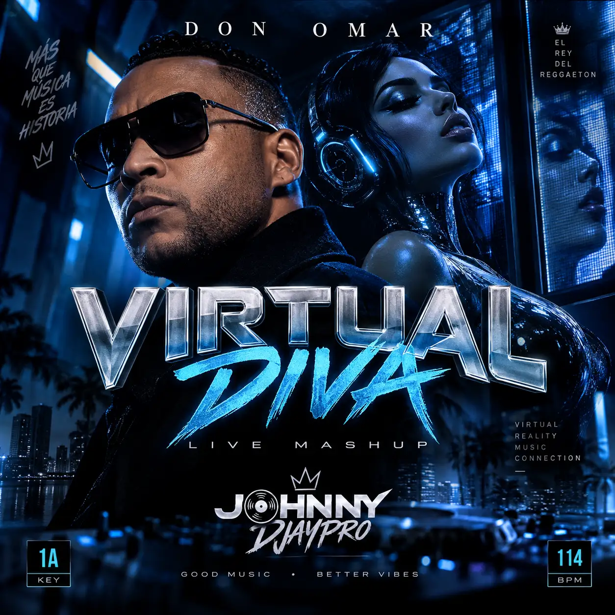 Don Omar - Virtual Diva (Live Mashup) [Clean] - 1A - 114 BPM