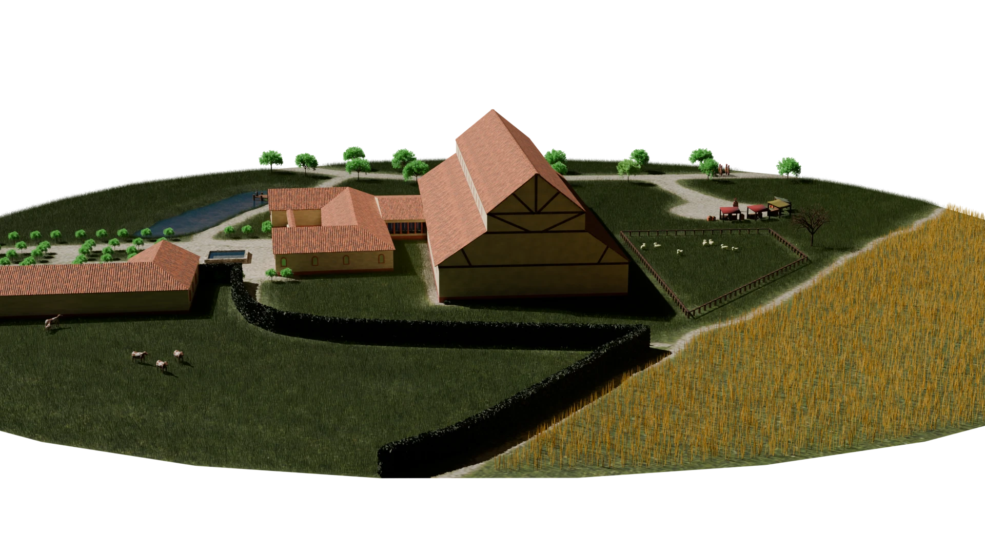 Reconstructed view across the Brookside Meadows estate