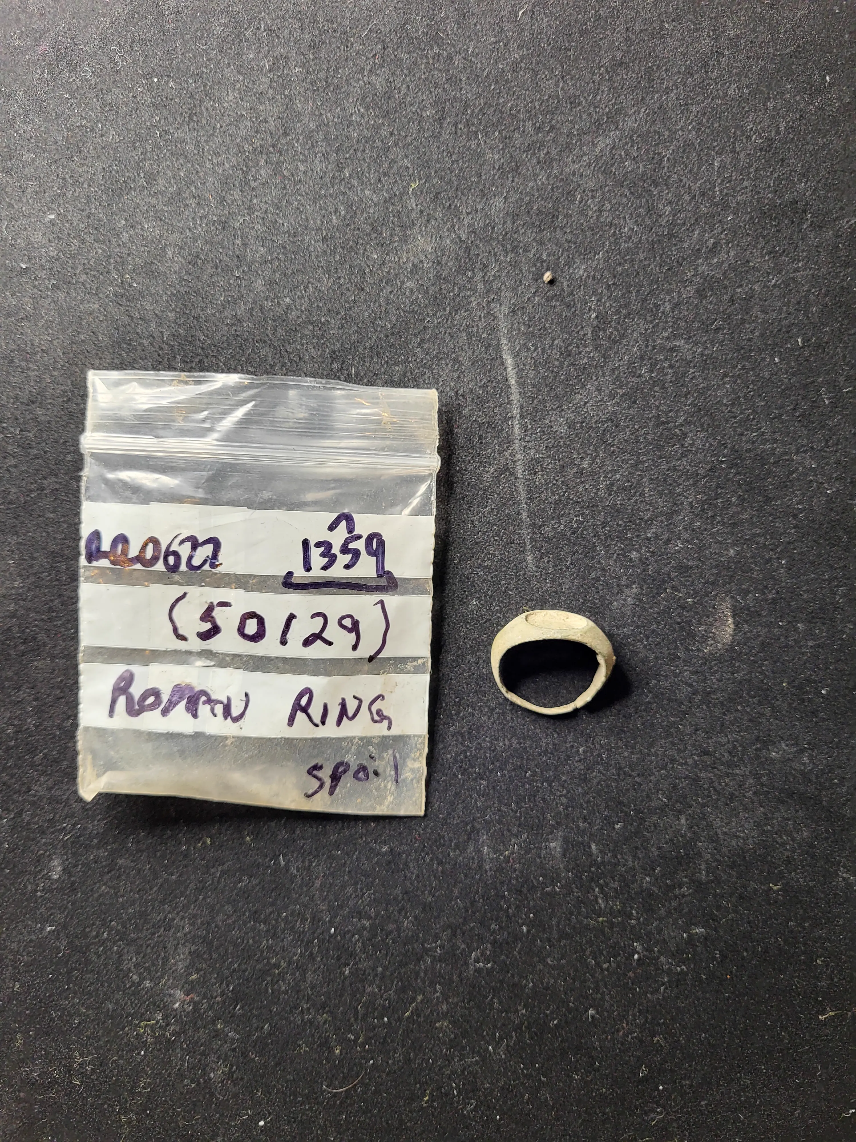 Silver Roman ring with possible intaglio from Grove