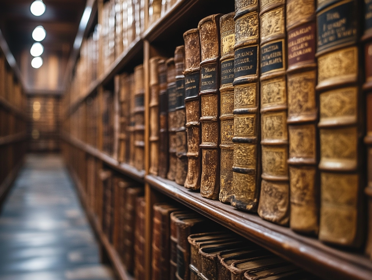 Library shelf with books, as a metaphor for tagging systems structuring knowledge