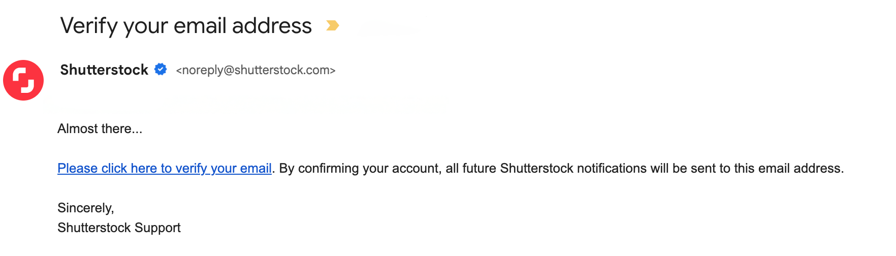 Verify your email address to activate your Shutterstock Contributor account and start uploading content