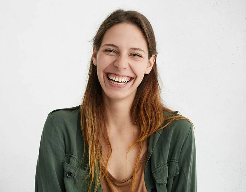 Smiling darkhaired woman