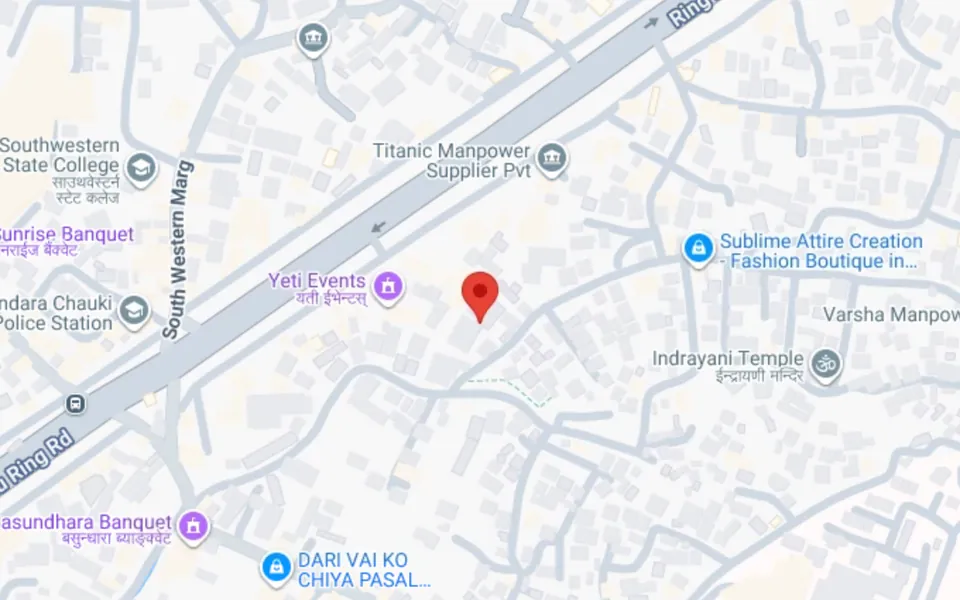 Map: SK Pashmina factory, Basundhara, Kathmandu