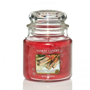 Yankee Candle Sparkling Cinnamon Christmas Scent Medium Jar