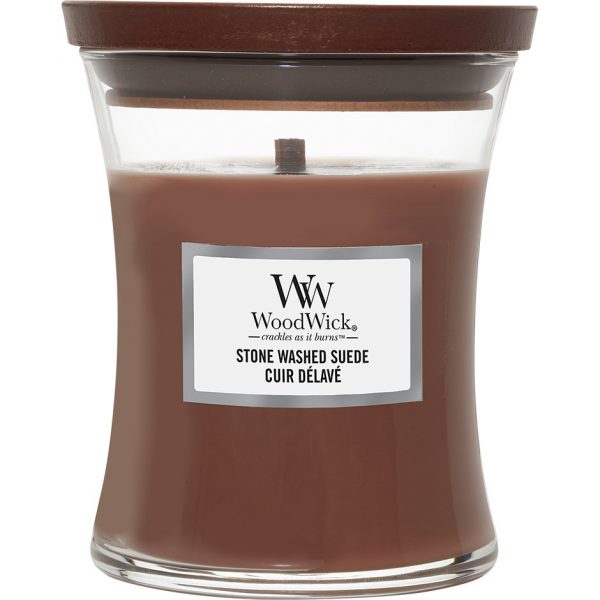 Stone Washed Suede, WoodWick Tuoksukynttilät