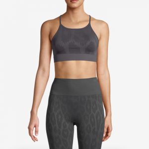 Seamless Leo Strap Top, Black