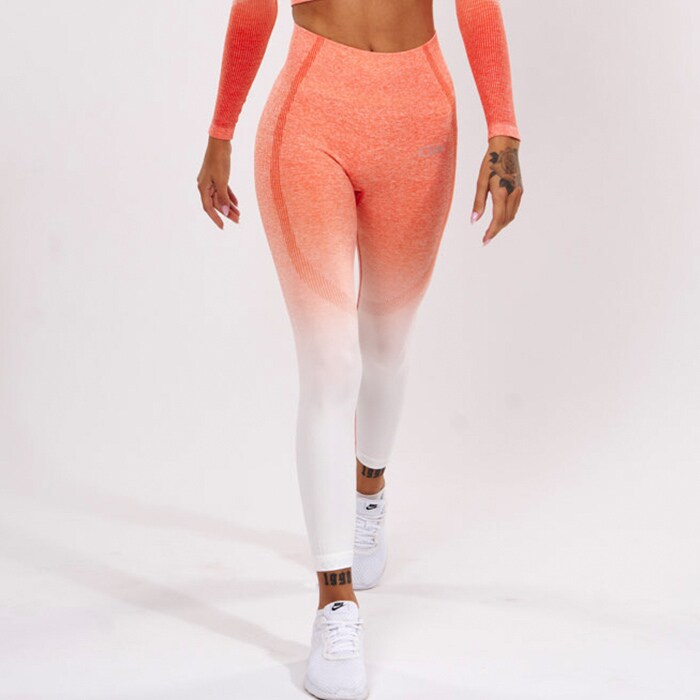 ICIW Ombre 7/8 Seamless Tights, Fire Orange ICIW Ombre 7/8 Seamless Tights, Fire Orange
